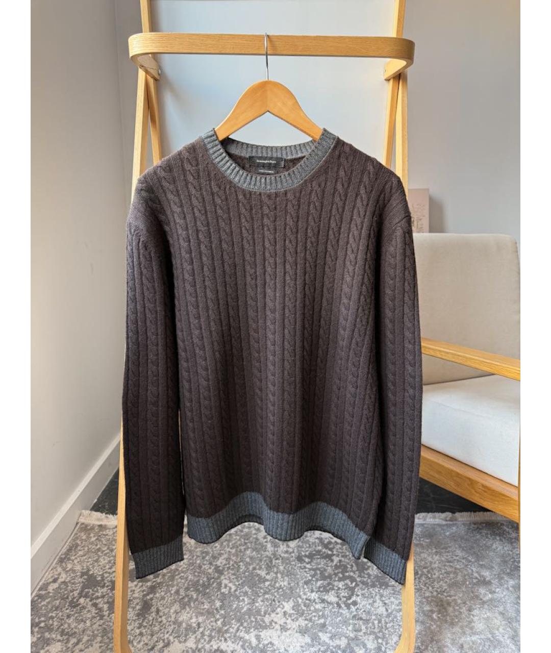 ERMENEGILDO ZEGNA XXX Коричневый кашемировый джемпер / свитер, фото 5
