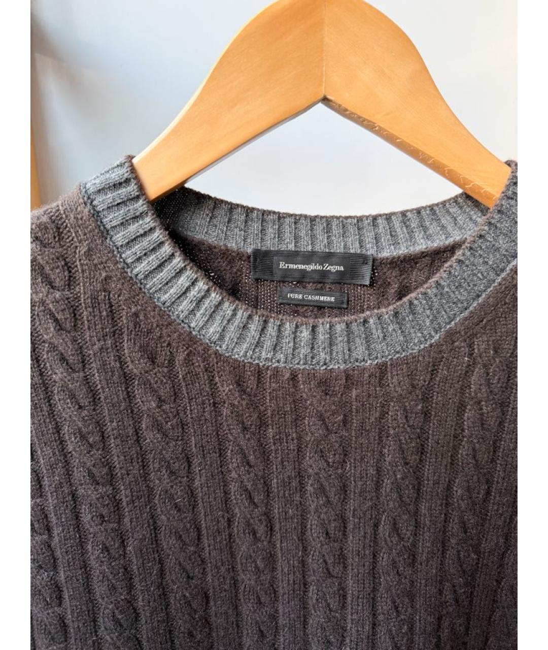 ERMENEGILDO ZEGNA XXX Коричневый кашемировый джемпер / свитер, фото 4