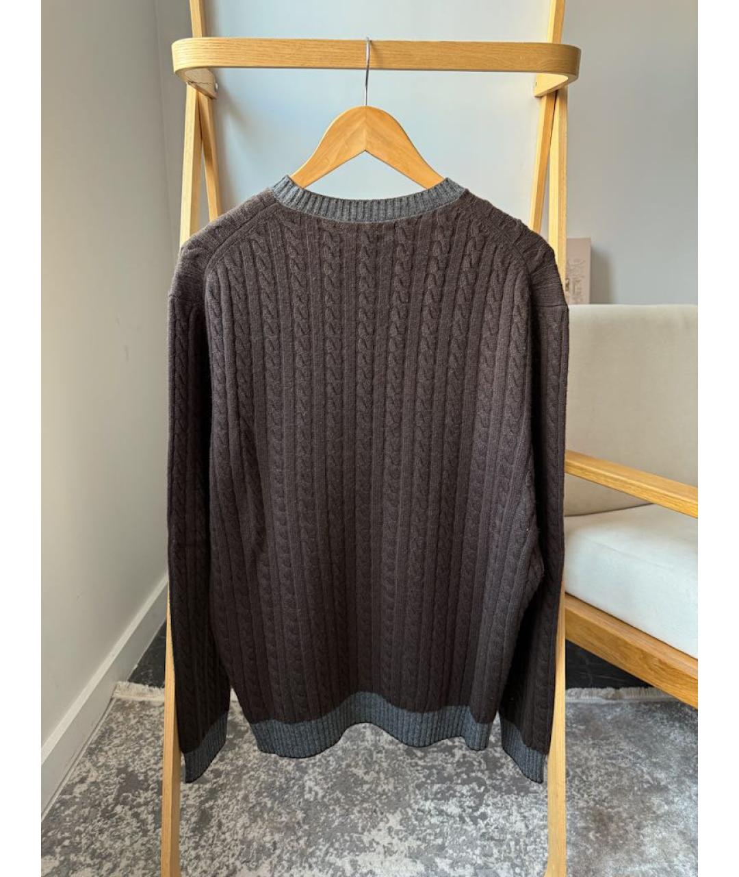 ERMENEGILDO ZEGNA XXX Коричневый кашемировый джемпер / свитер, фото 2