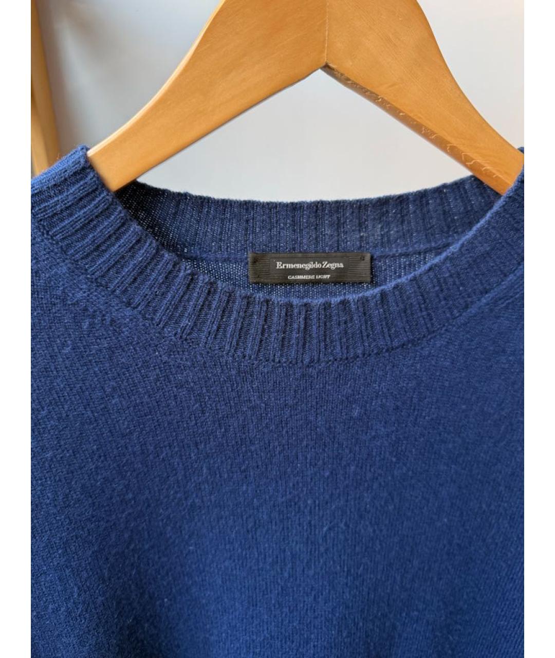 ERMENEGILDO ZEGNA XXX Синий кашемировый джемпер / свитер, фото 4