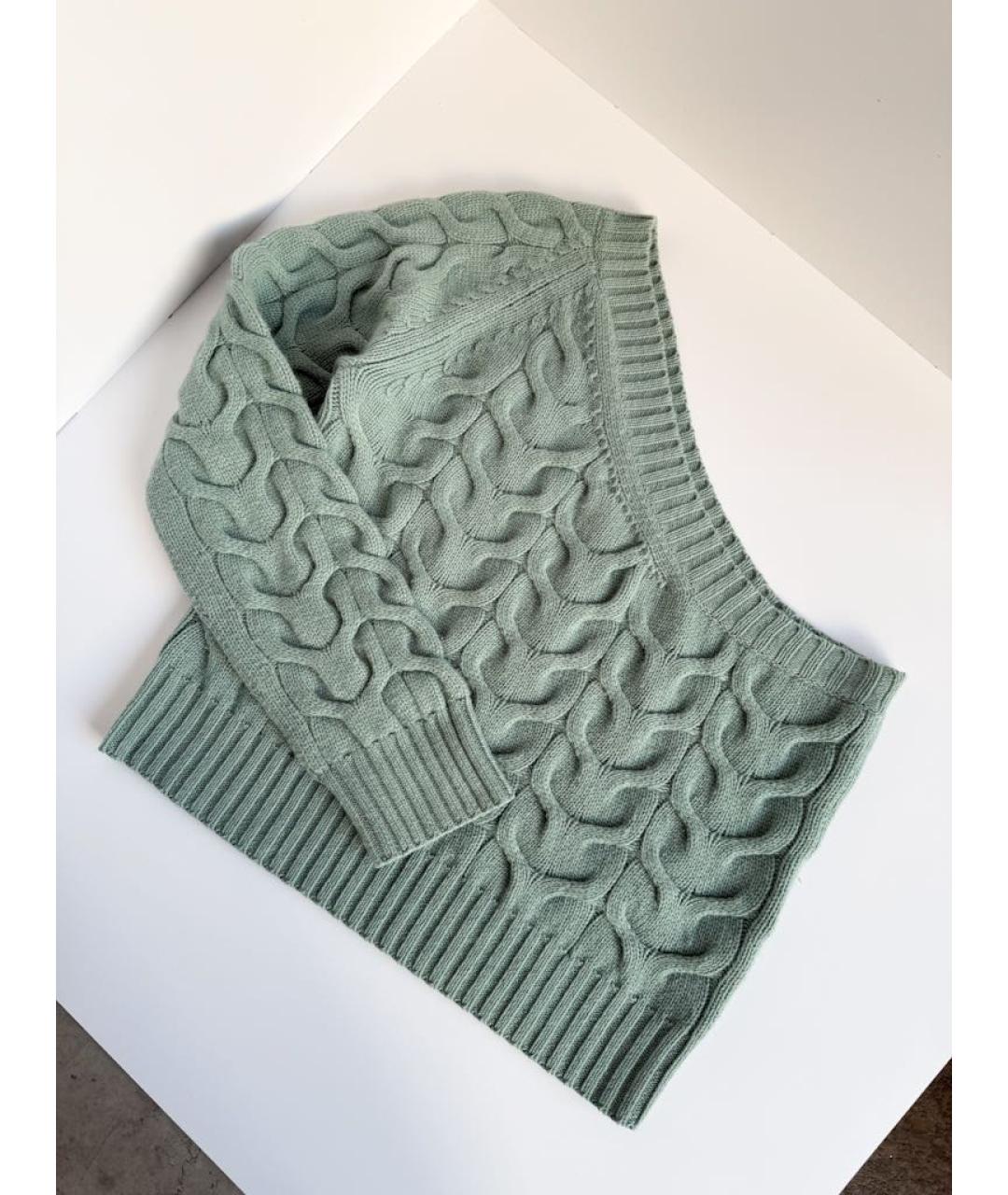 MAX MARA Бирюзовый шерстяной джемпер / свитер, фото 2