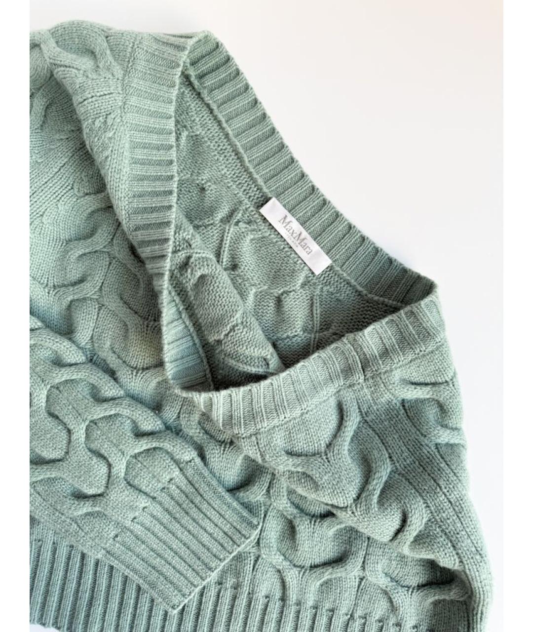 MAX MARA Бирюзовый шерстяной джемпер / свитер, фото 3