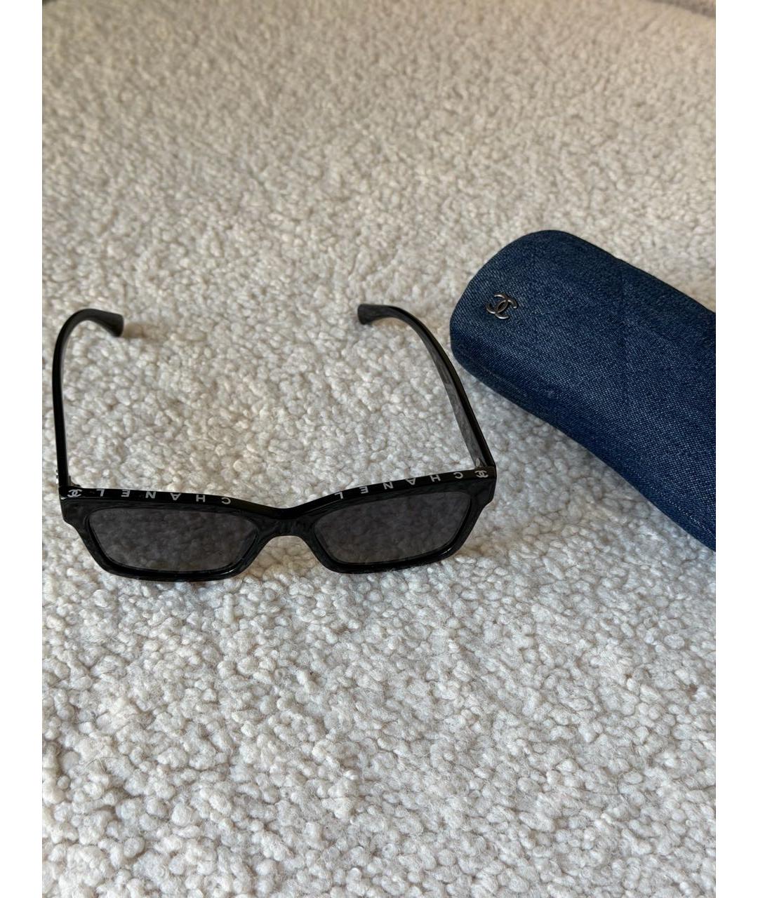 CHANEL Черные пластиковые солнцезащитные очки, фото 2