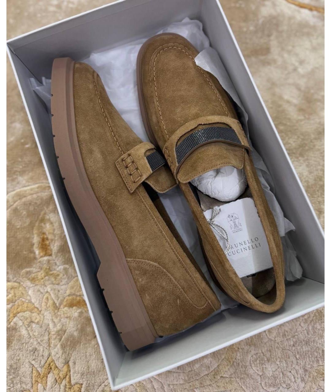 BRUNELLO CUCINELLI Коричневые замшевые лоферы, фото 5