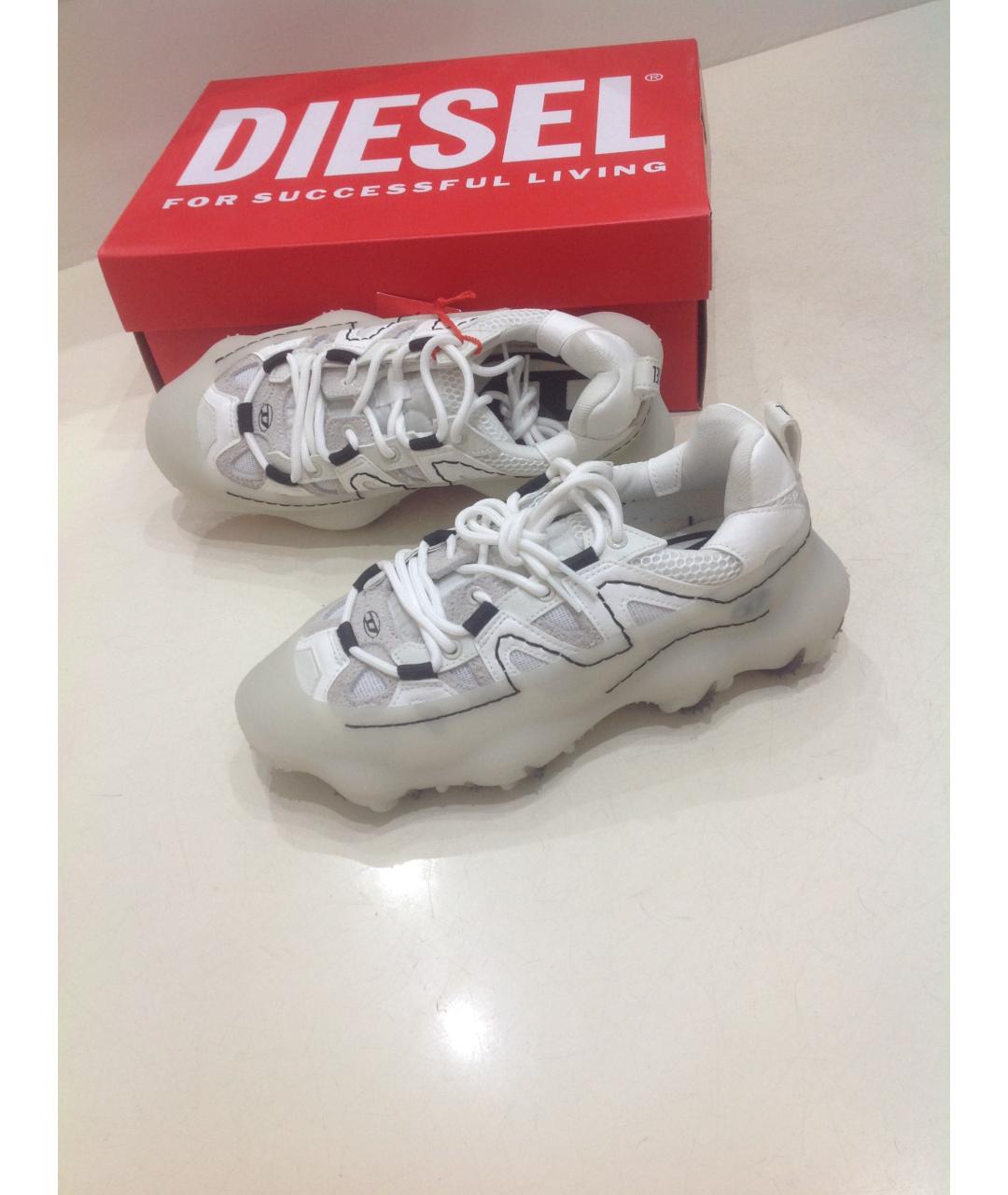 DIESEL Бежевые текстильные кроссовки, фото 6