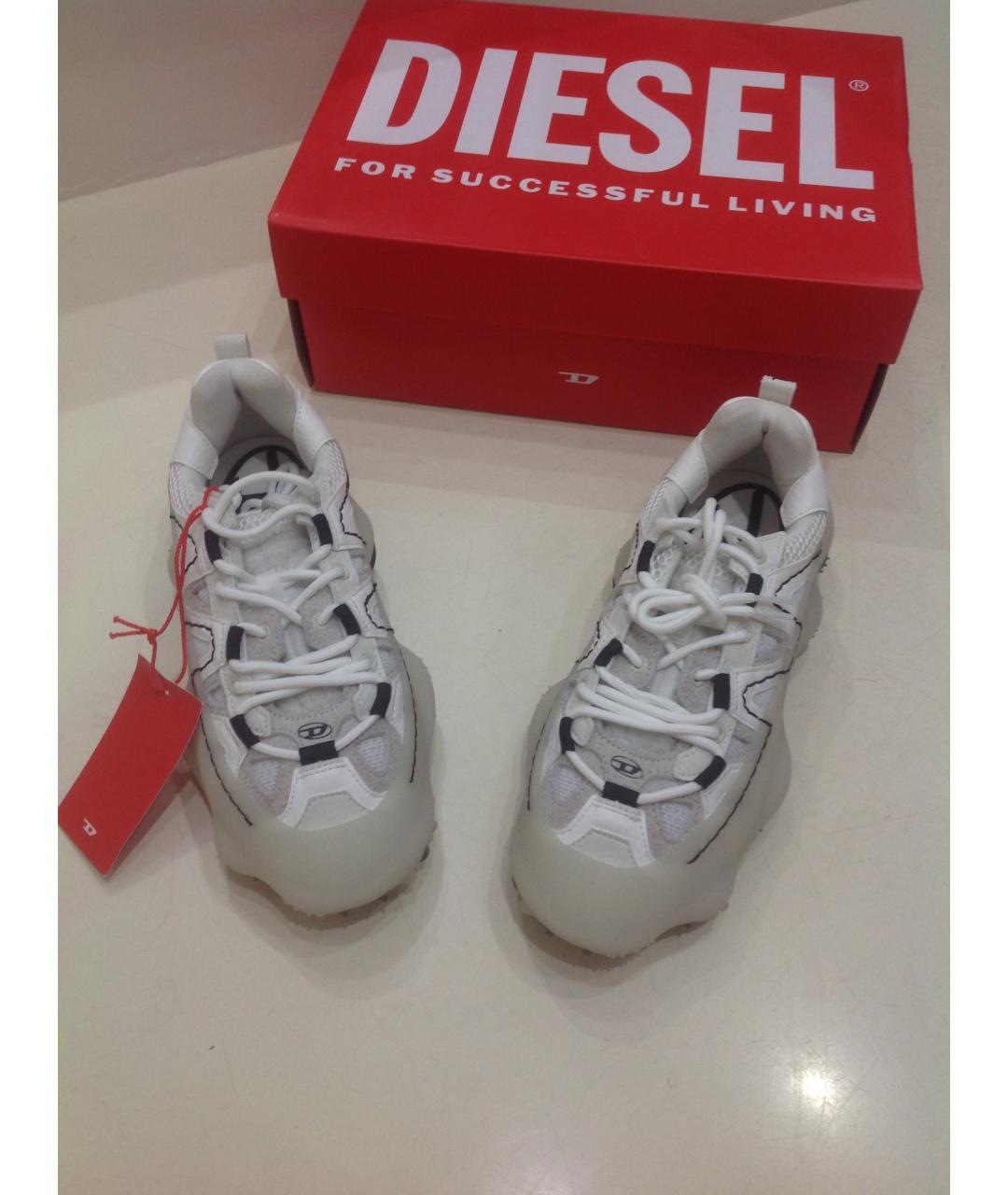 DIESEL Бежевые текстильные кроссовки, фото 4