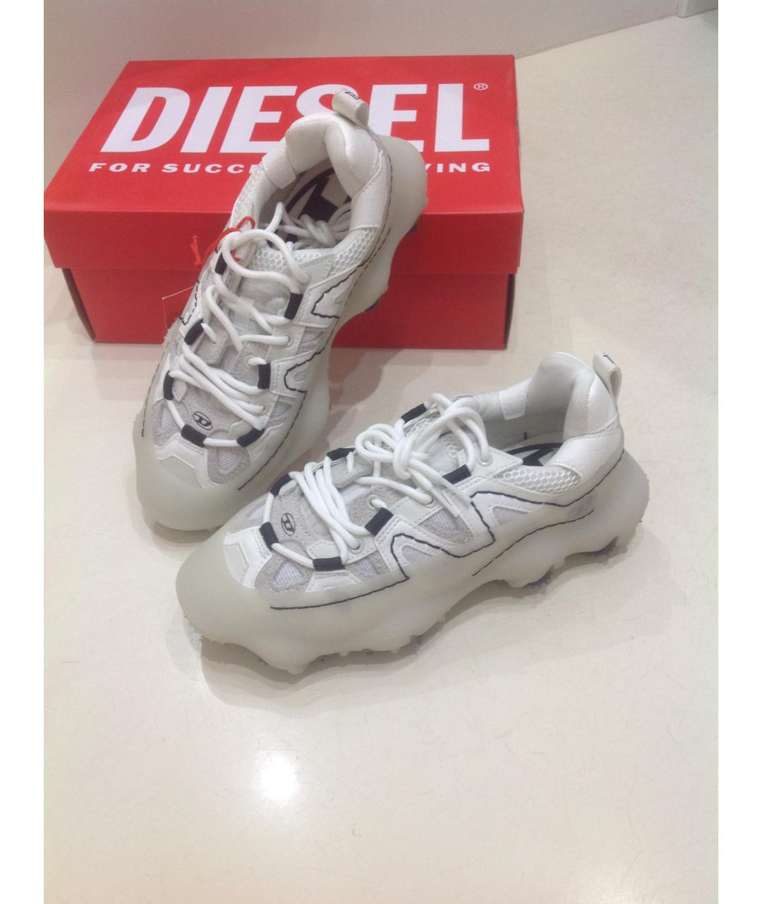 DIESEL Бежевые текстильные кроссовки, фото 5