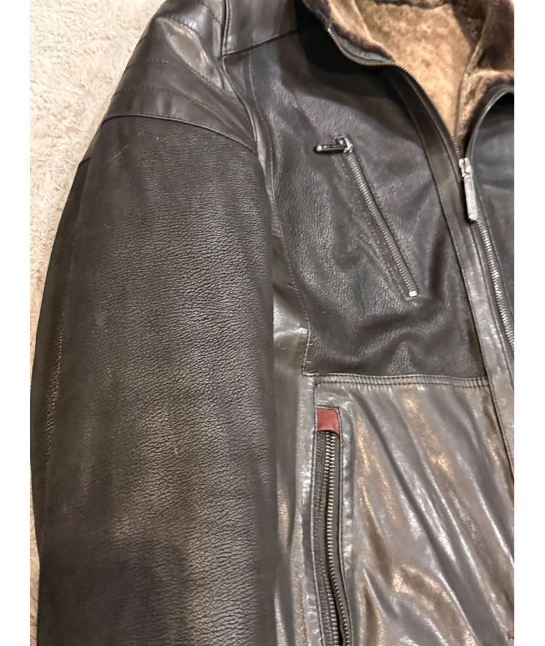 PHILIPP PLEIN Черная кожаная куртка, фото 3