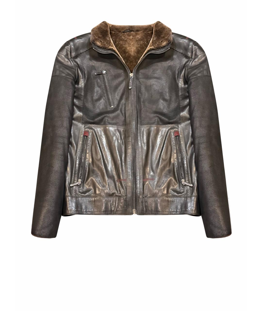 PHILIPP PLEIN Черная кожаная куртка, фото 1