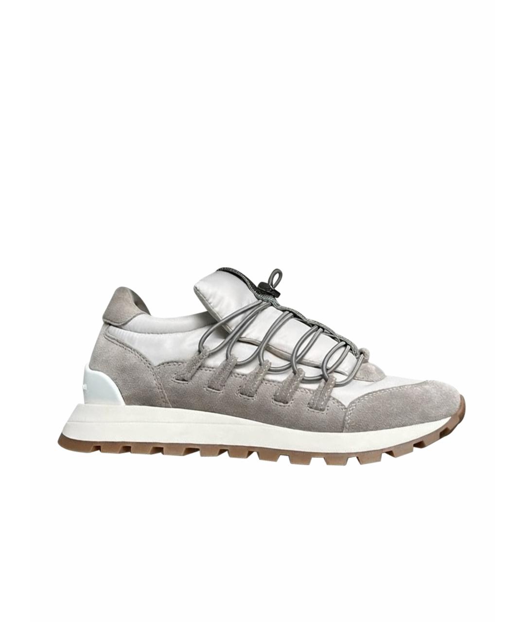 BRUNELLO CUCINELLI Серые замшевые кроссовки, фото 1