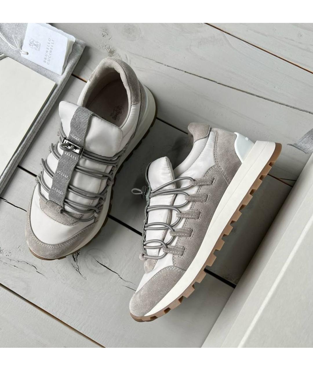 BRUNELLO CUCINELLI Серые замшевые кроссовки, фото 5