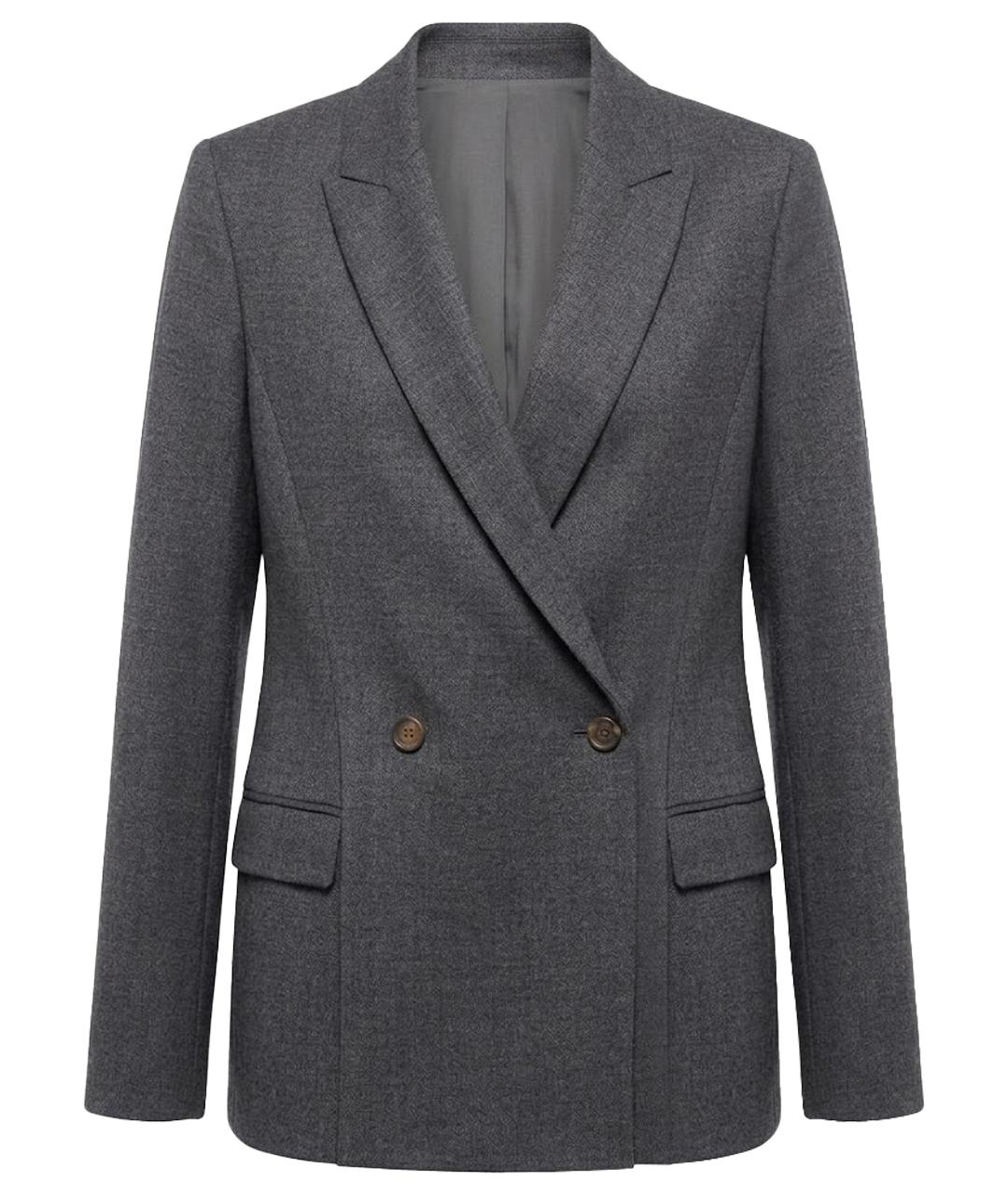BRUNELLO CUCINELLI Антрацитовый шерстяной жакет/пиджак, фото 1