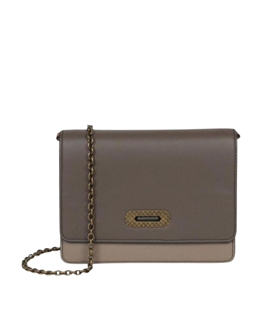 BOTTEGA VENETA Хаки кожаная сумка через плечо, фото 1