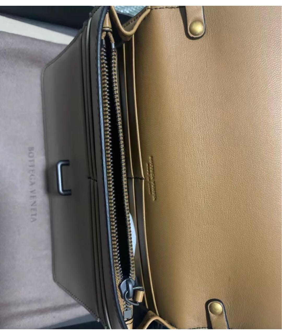 BOTTEGA VENETA Хаки кожаная сумка через плечо, фото 8