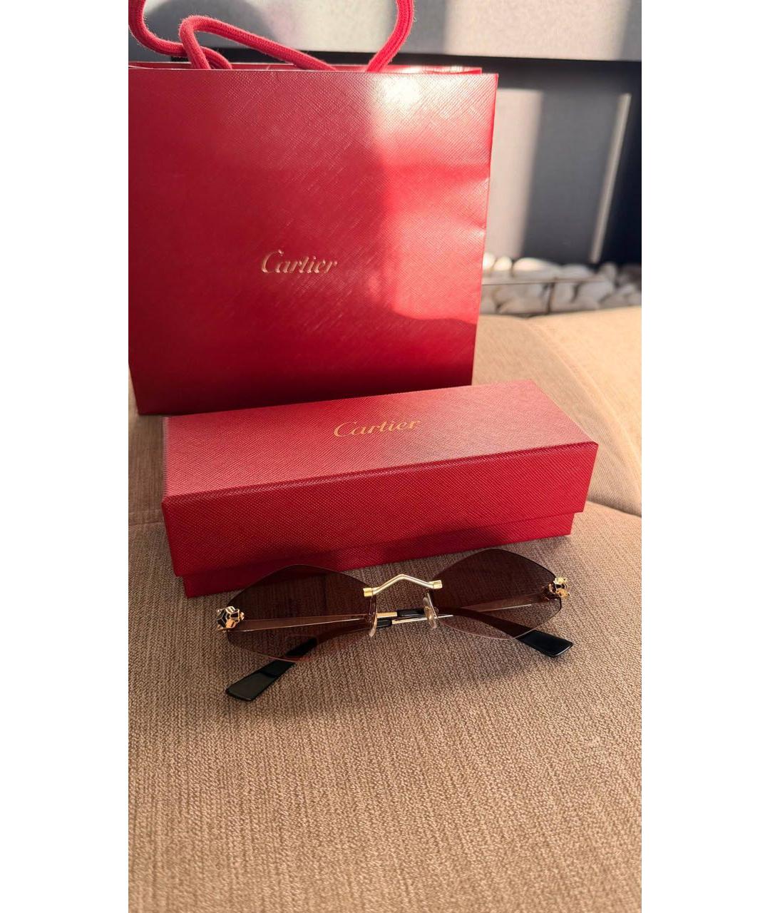 CARTIER Серые металлические солнцезащитные очки, фото 4