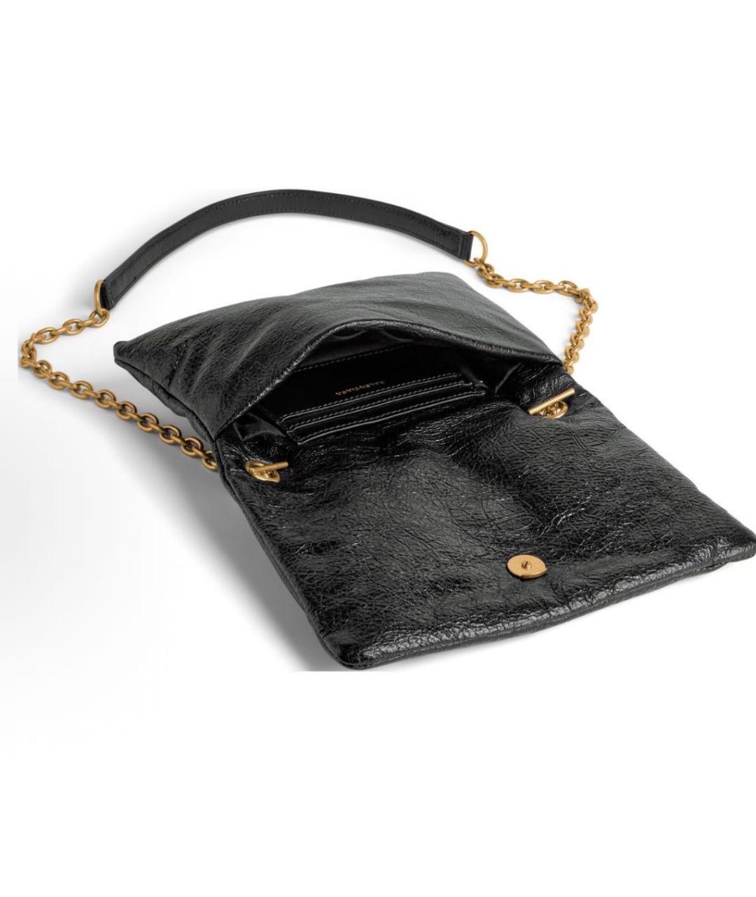 BALENCIAGA Черная сумка через плечо из лакированной кожи, фото 4