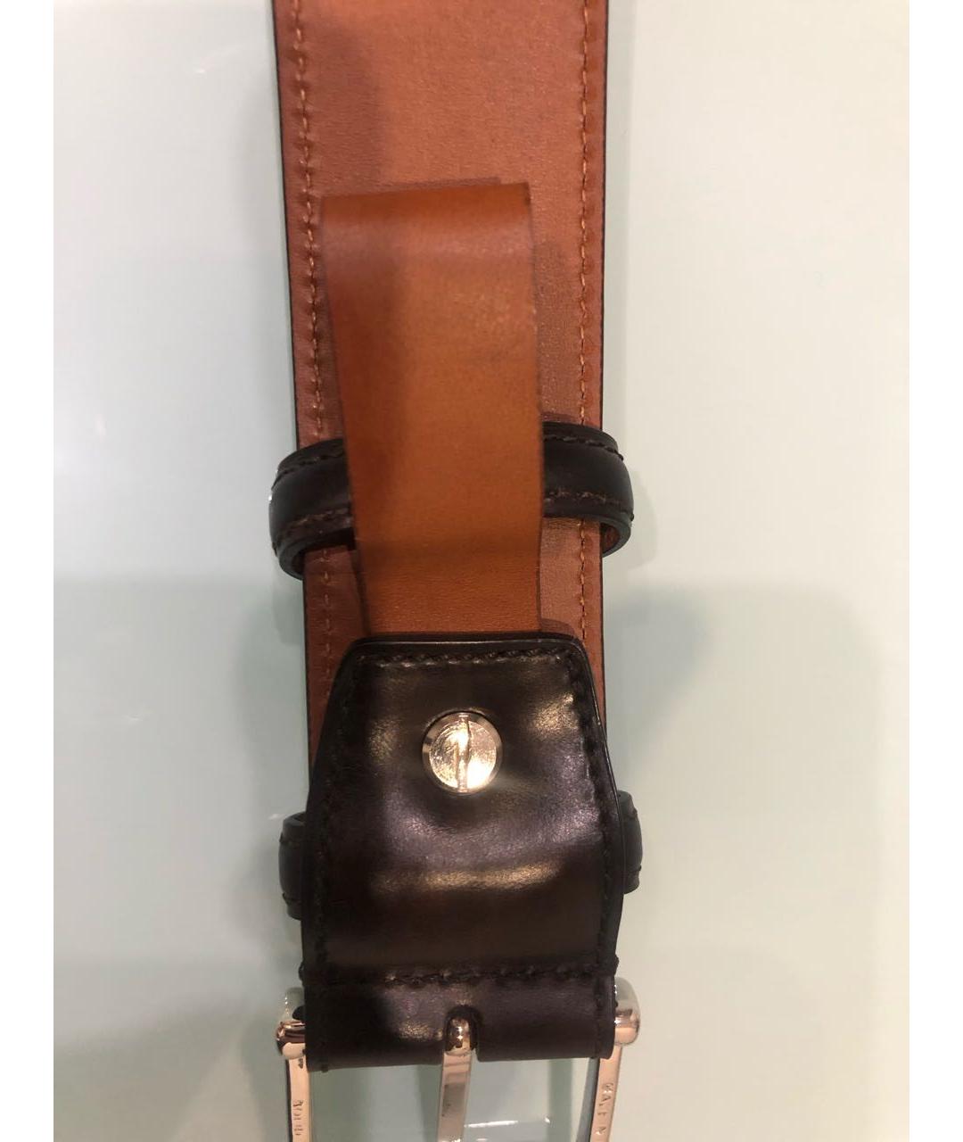 SANTONI Коричневый кожаный ремень, фото 2