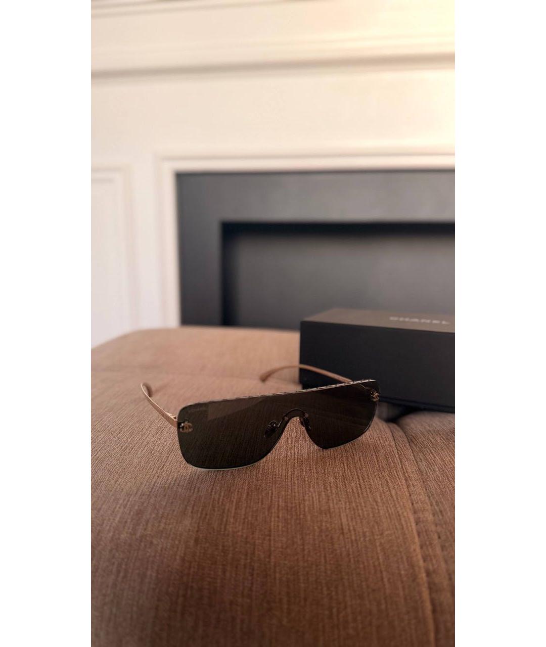 CHANEL Черные металлические солнцезащитные очки, фото 2