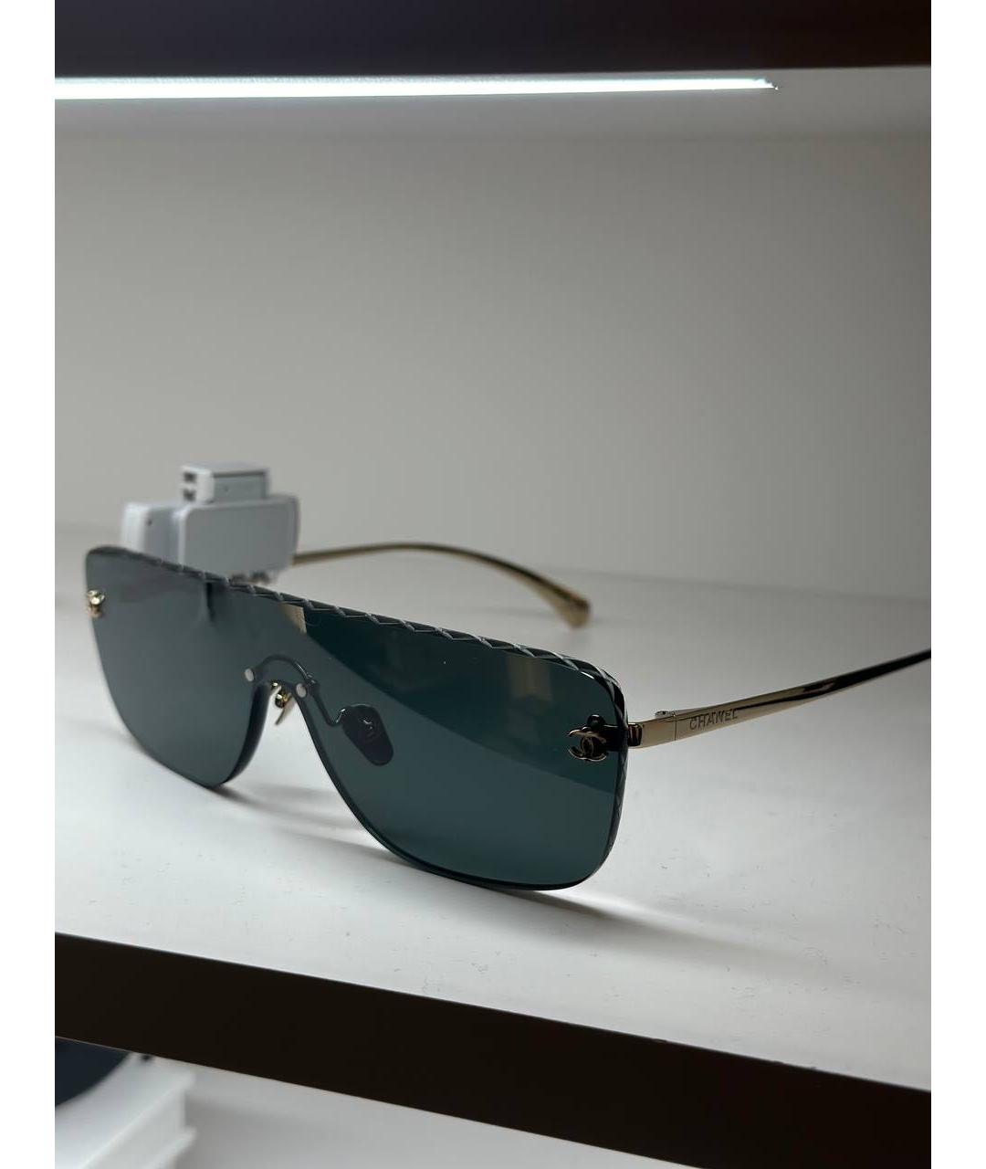 CHANEL Черные металлические солнцезащитные очки, фото 3