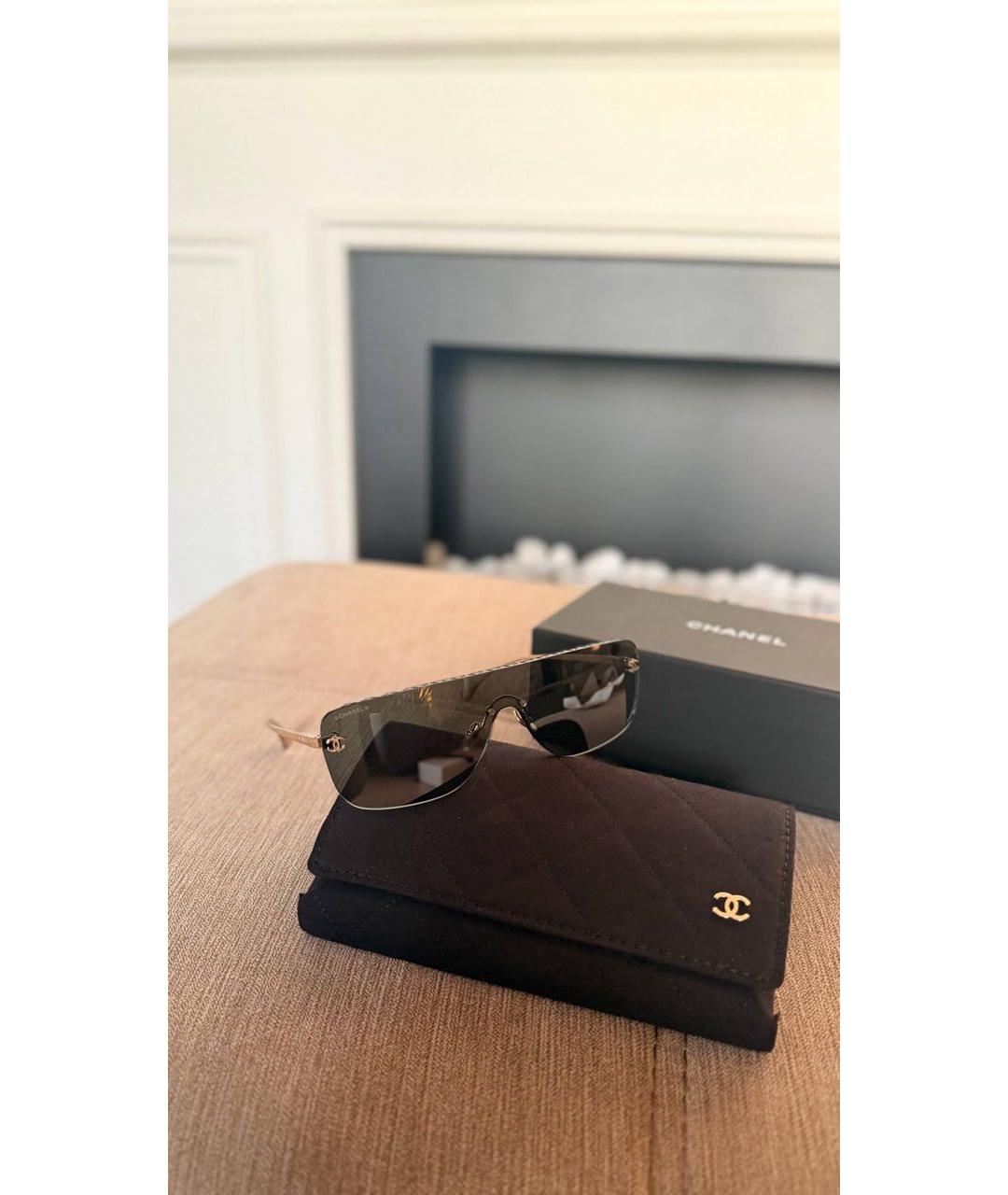 CHANEL Черные металлические солнцезащитные очки, фото 5