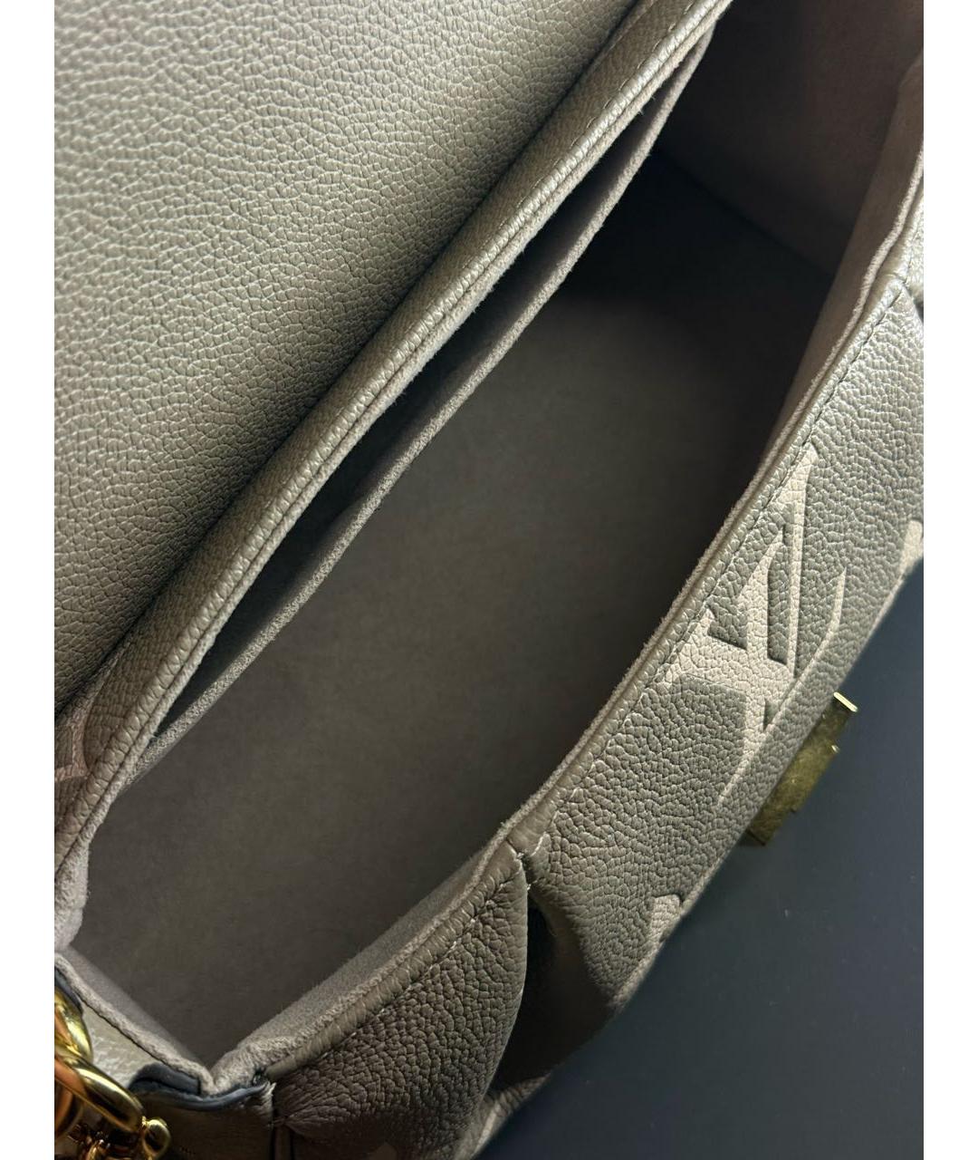 LOUIS VUITTON Бежевая кожаная сумка через плечо, фото 4