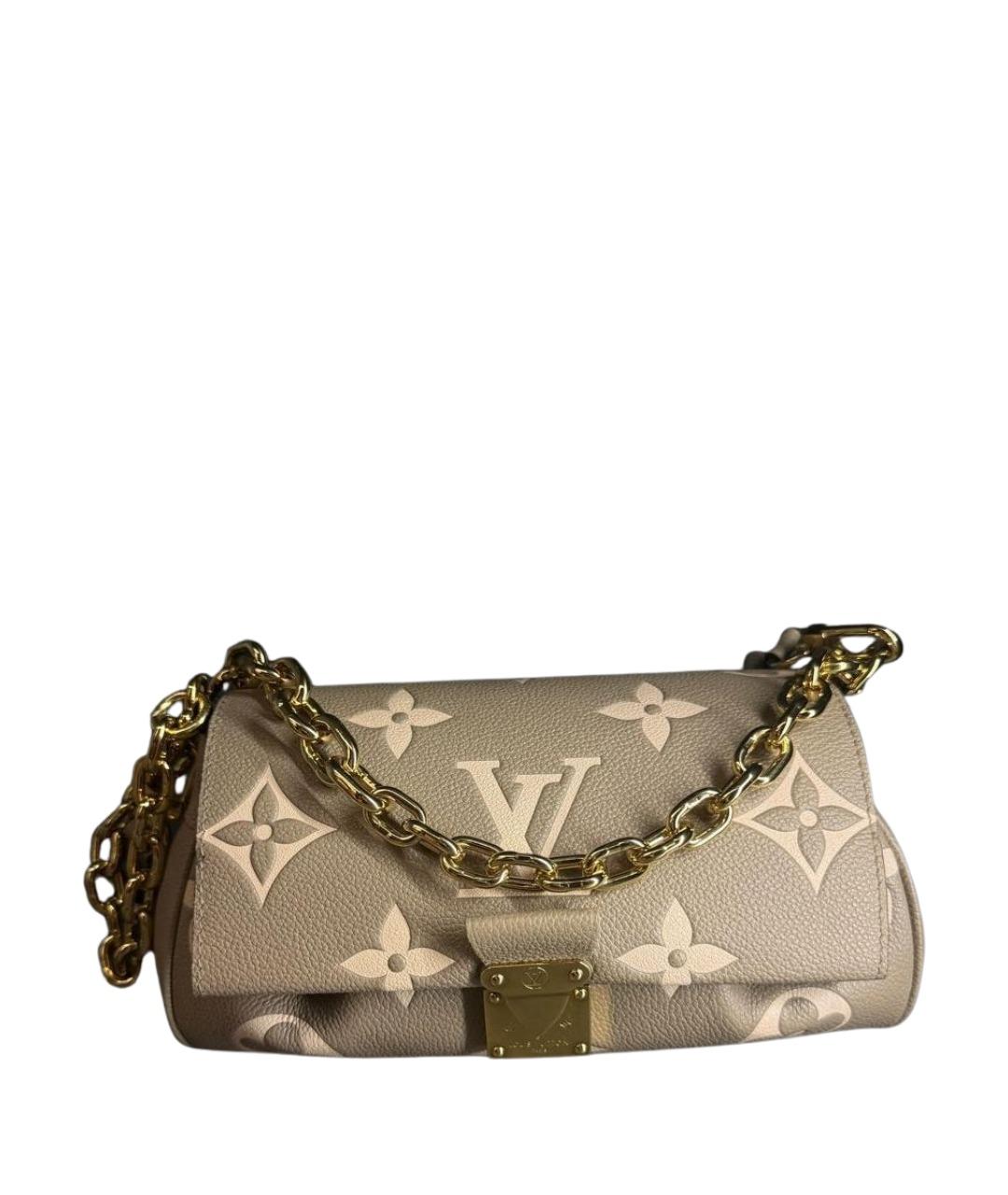 LOUIS VUITTON Бежевая кожаная сумка через плечо, фото 1