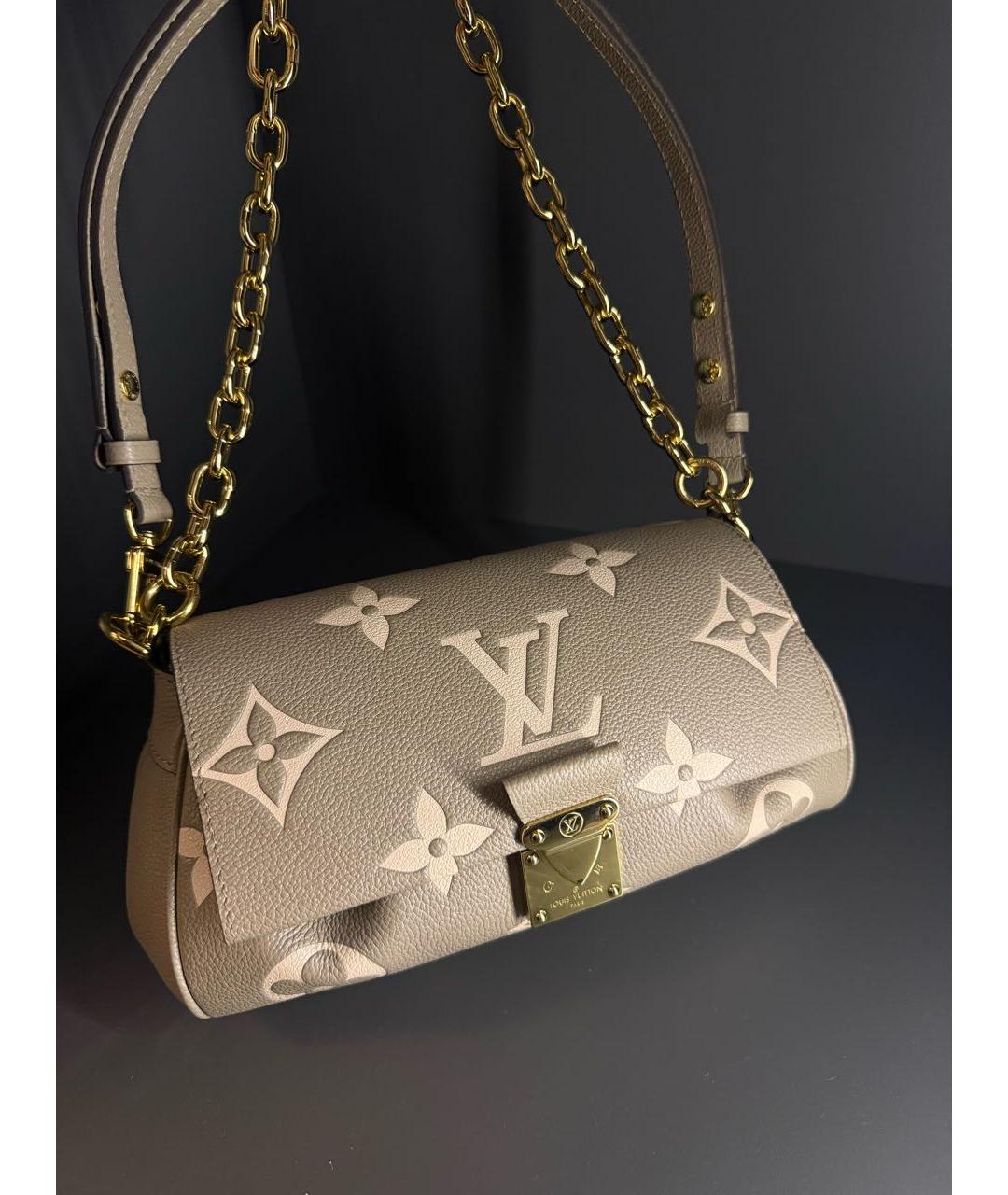 LOUIS VUITTON Бежевая кожаная сумка через плечо, фото 2