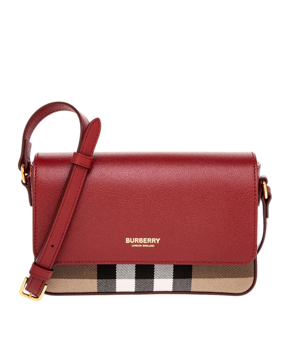 BURBERRY Красная кожаная сумка через плечо, фото 1