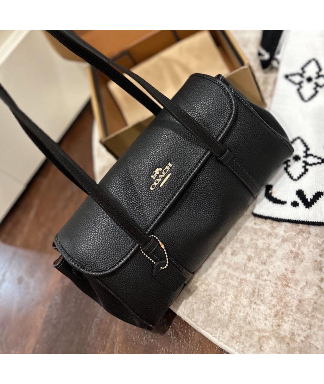 COACH Черная кожаная сумка через плечо, фото 2