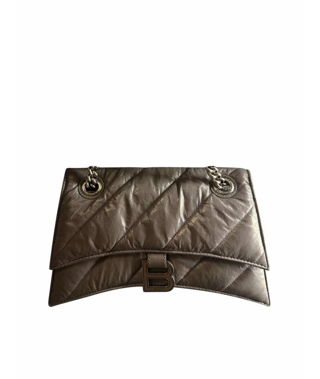 BALENCIAGA Серая кожаная сумка через плечо, фото 1