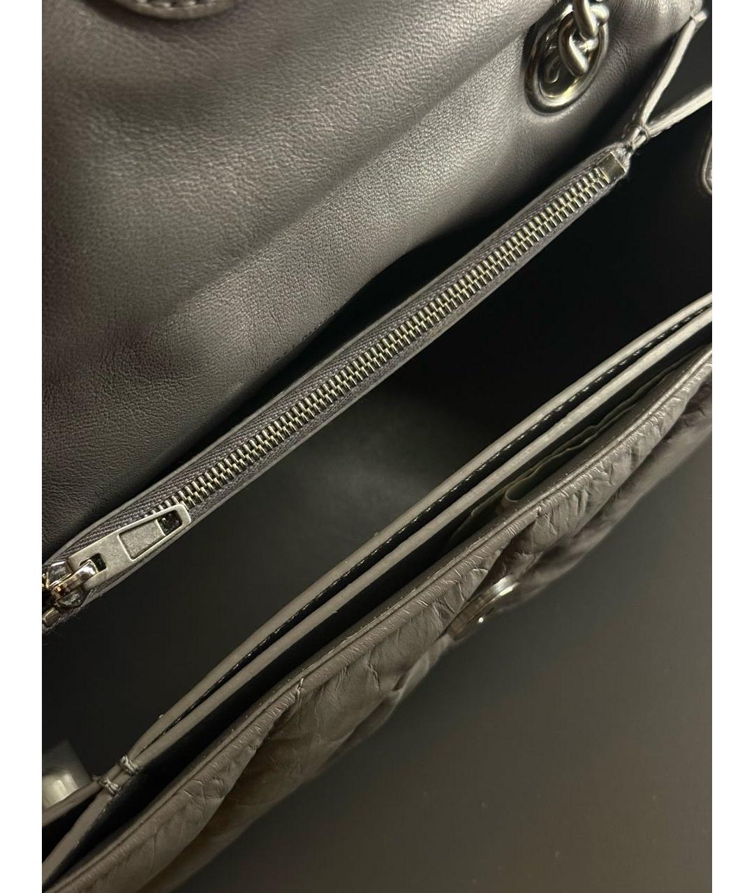 BALENCIAGA Серая кожаная сумка через плечо, фото 4