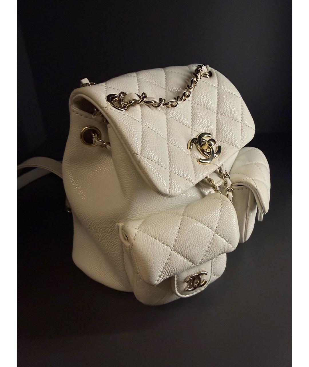 CHANEL Белый кожаный рюкзак, фото 2