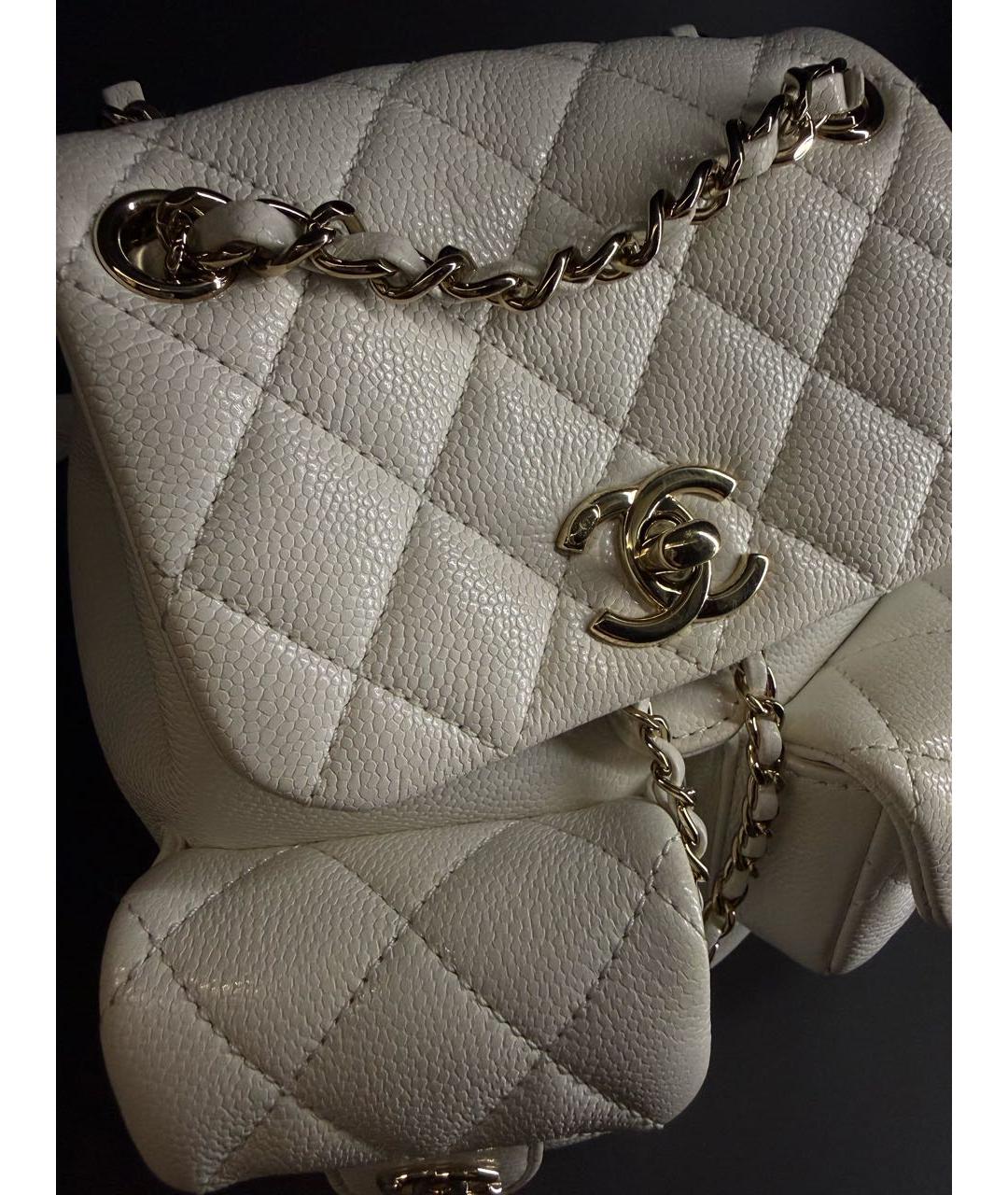 CHANEL Белый кожаный рюкзак, фото 3