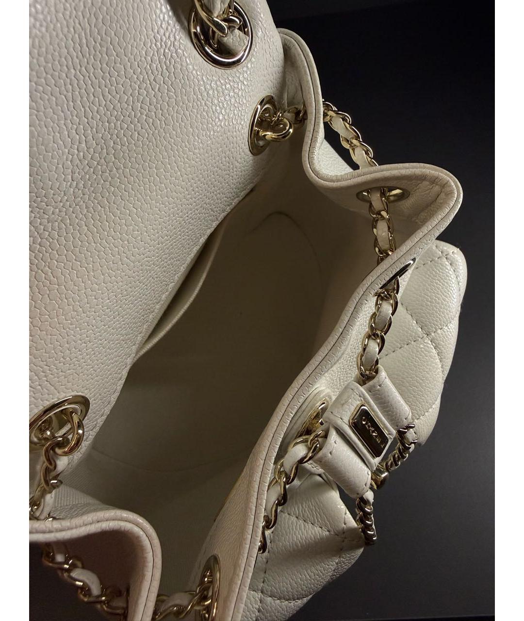 CHANEL Белый кожаный рюкзак, фото 4