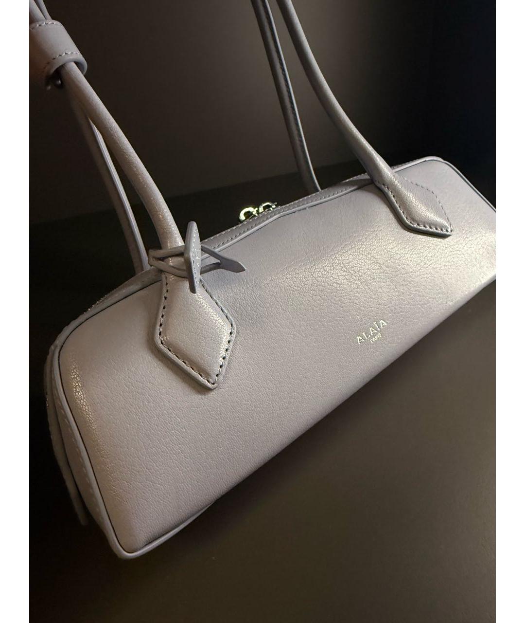 ALAIA Голубая кожаная сумка с короткими ручками, фото 2