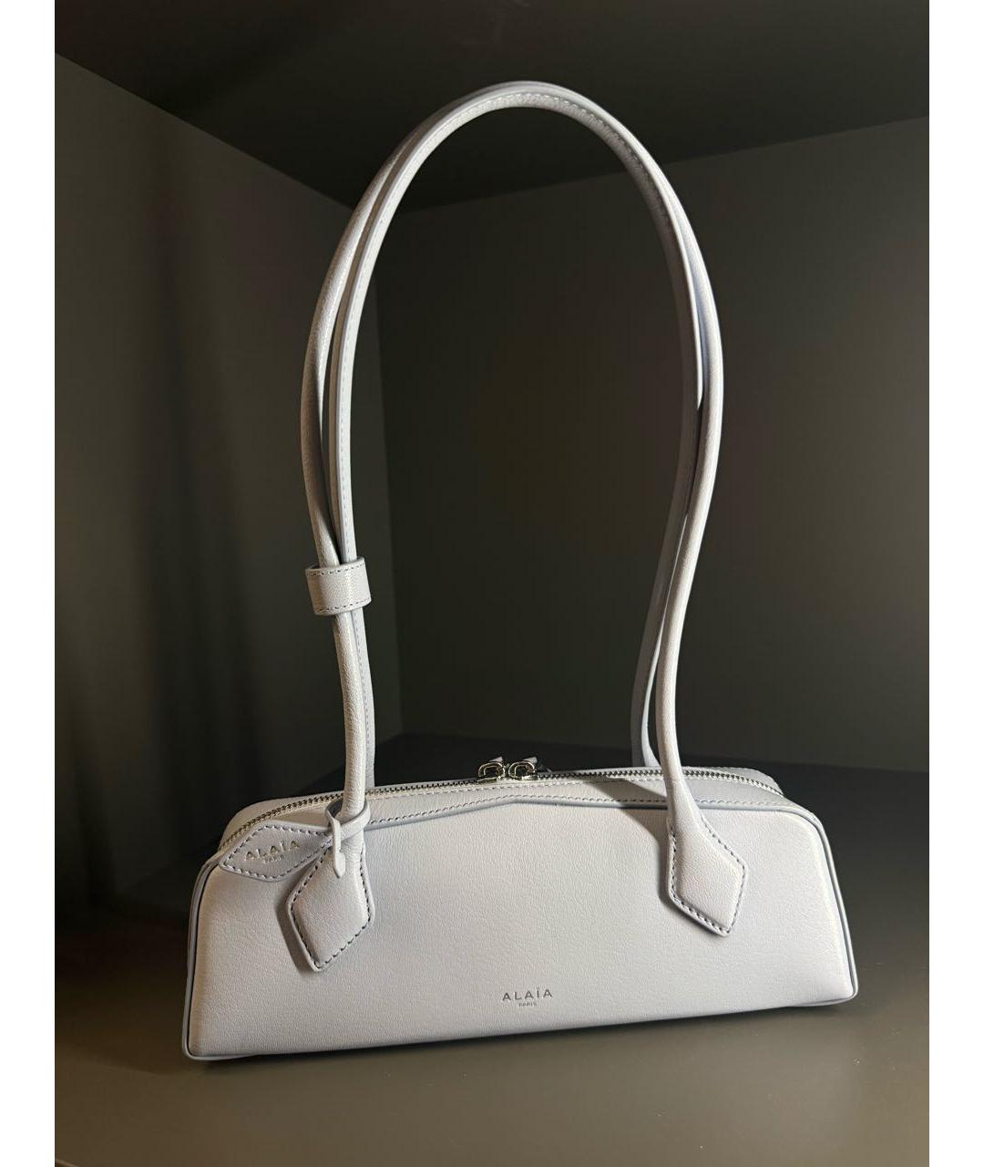 ALAIA Голубая кожаная сумка с короткими ручками, фото 5