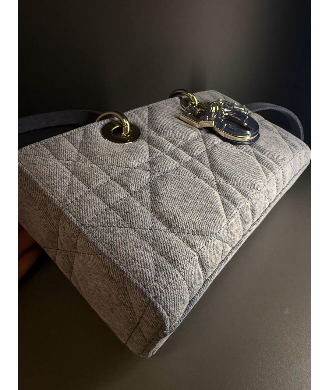 CHRISTIAN DIOR Синяя деним сумка с короткими ручками, фото 3