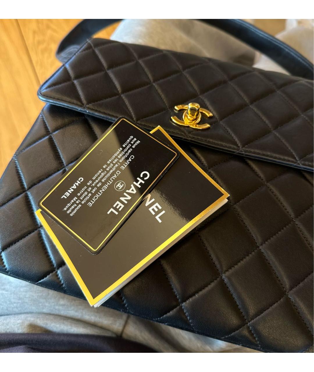 CHANEL Черная кожаная сумка через плечо, фото 5