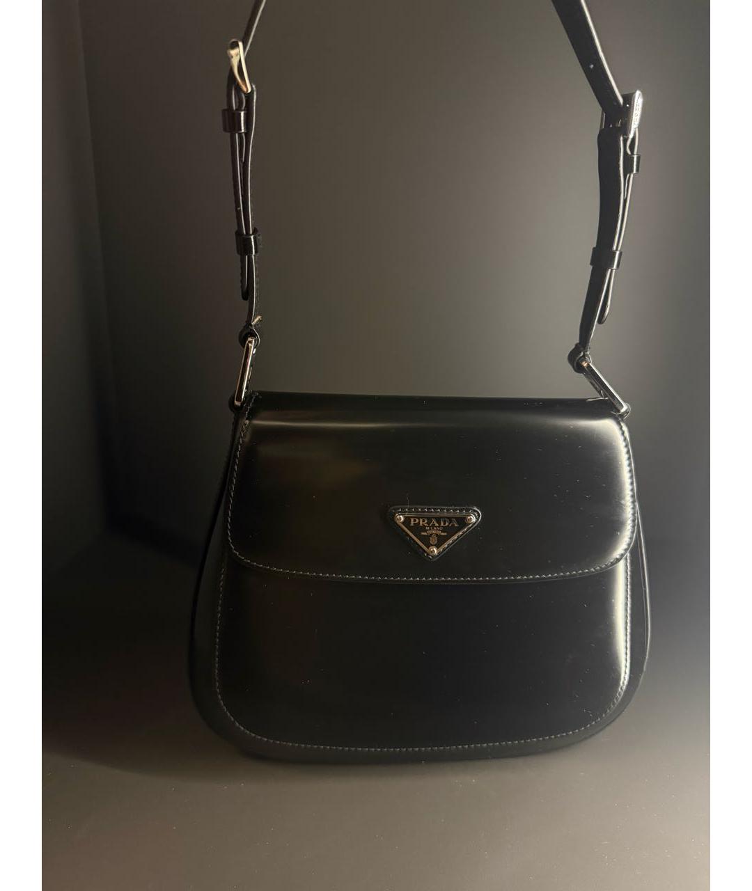 PRADA Черная кожаная сумка с короткими ручками, фото 3