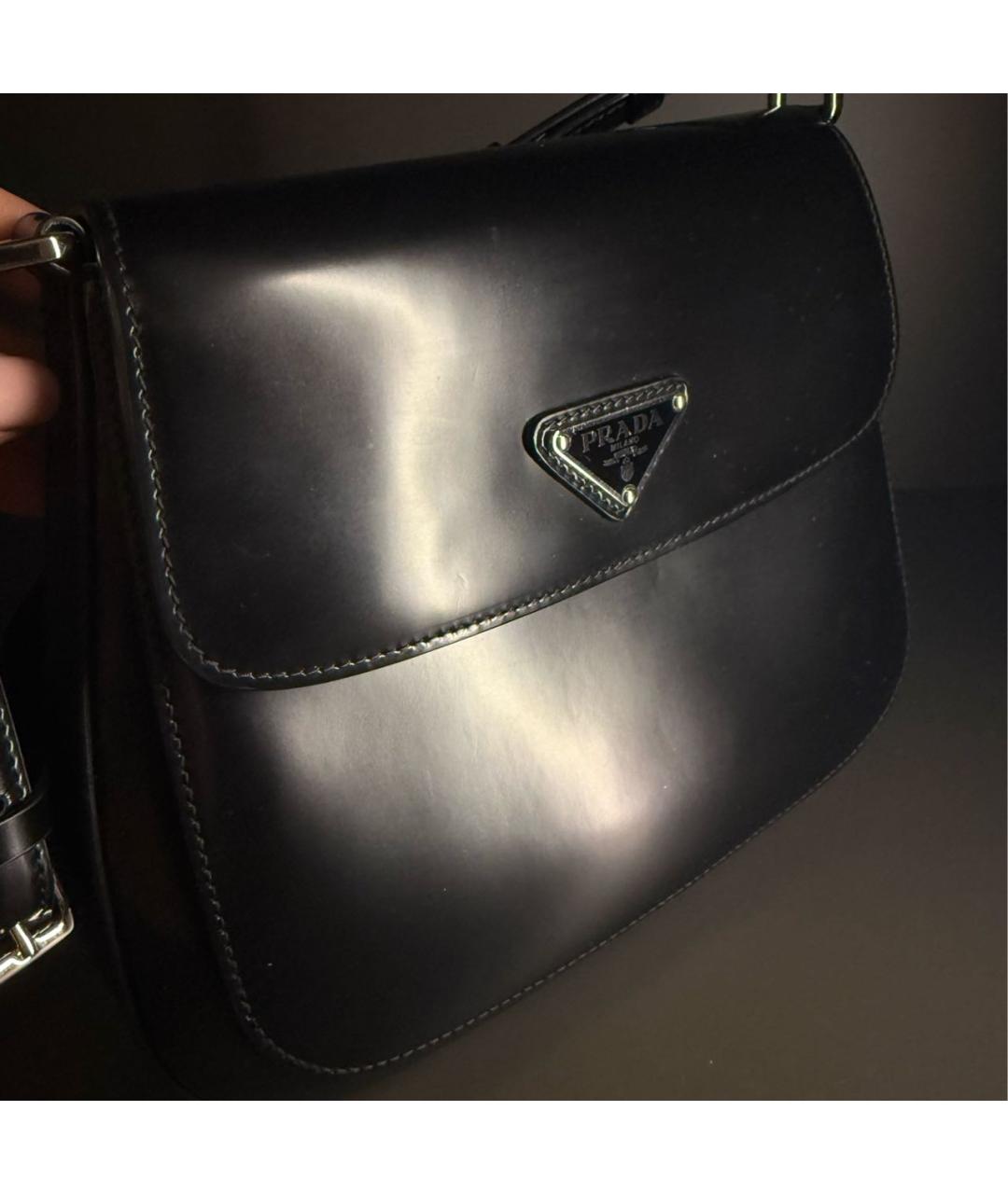 PRADA Черная кожаная сумка с короткими ручками, фото 2