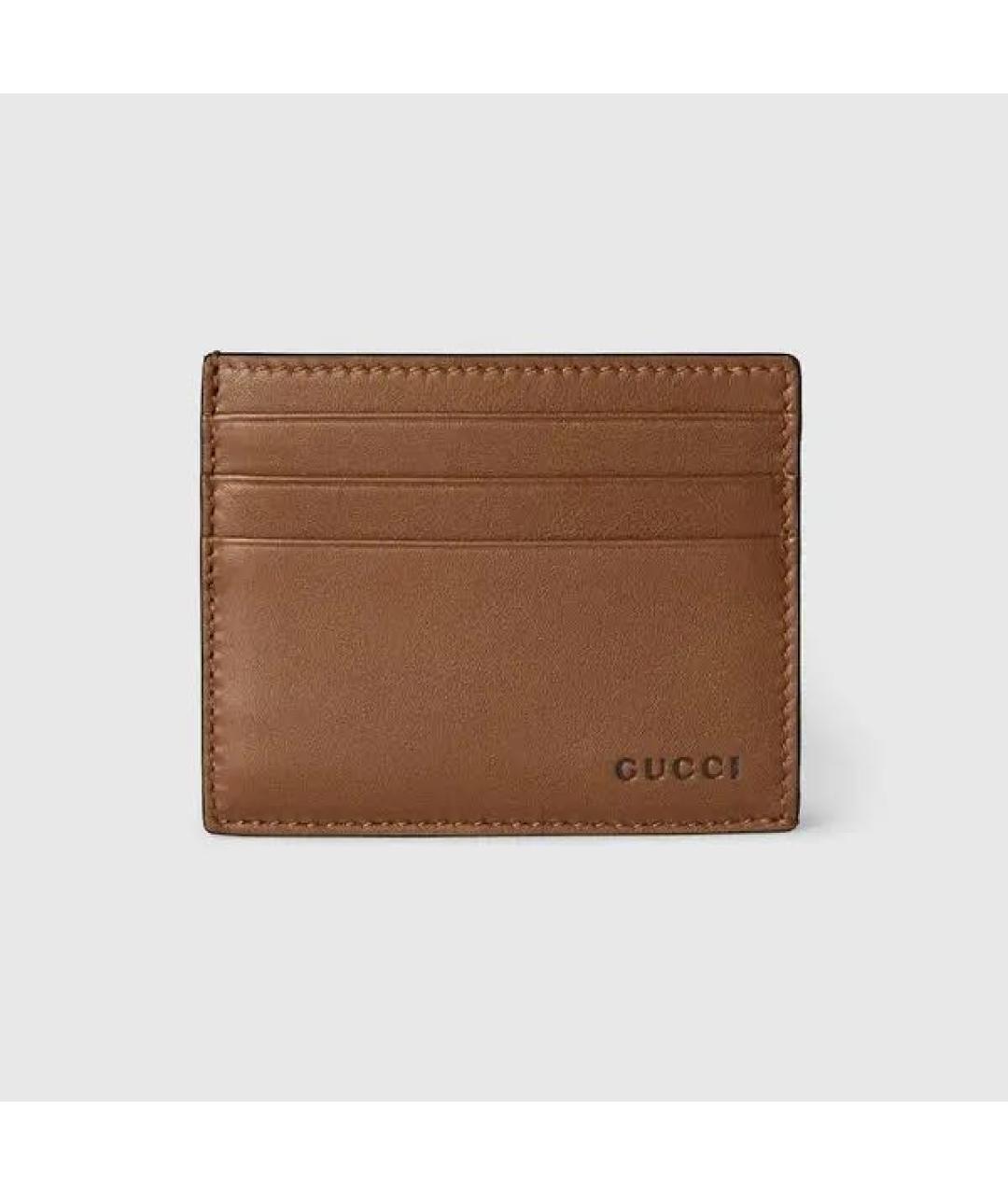 GUCCI Коричневый кожаный кардхолдер, фото 4