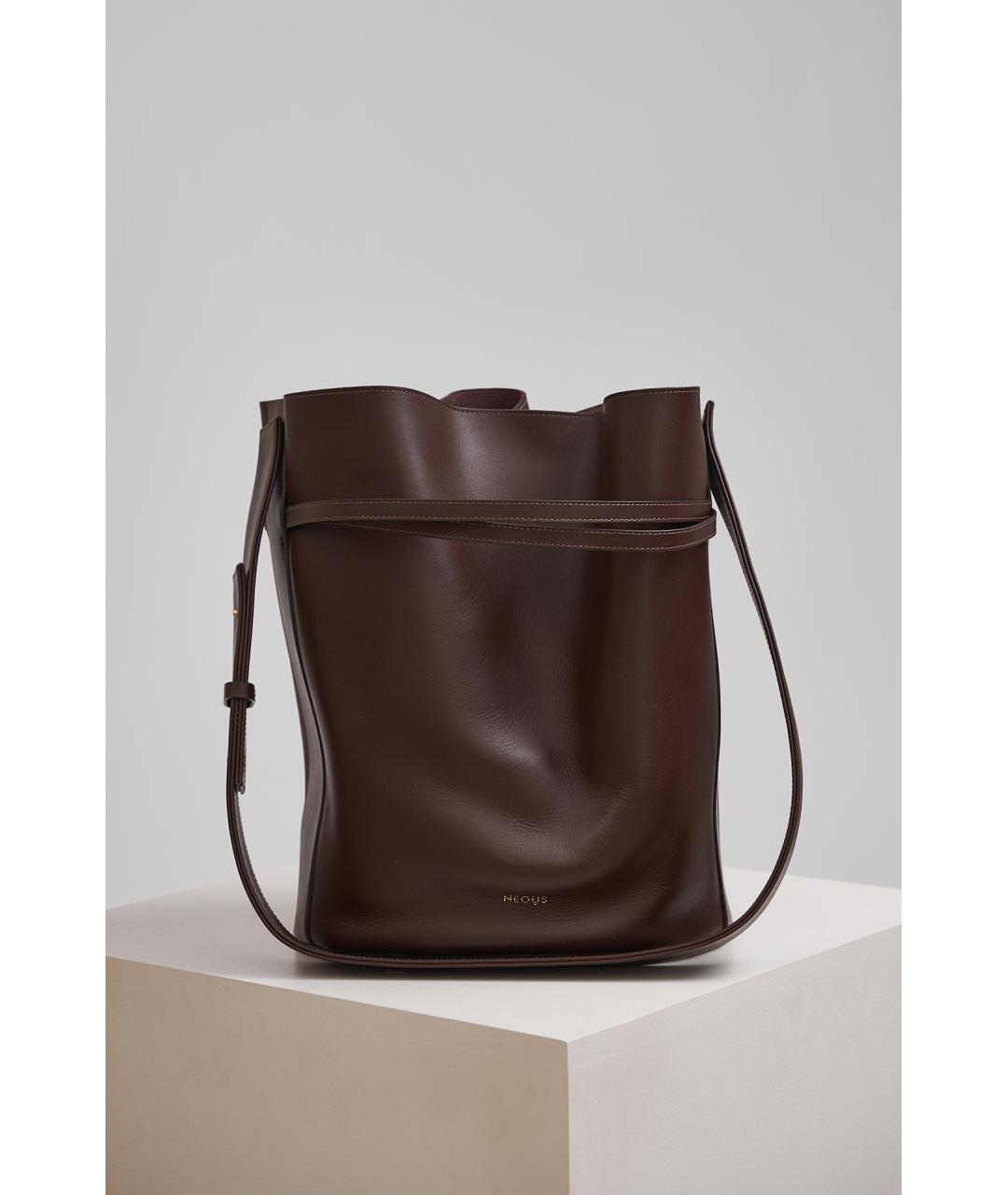 NEOUS Коричневая кожаная сумка через плечо, фото 3