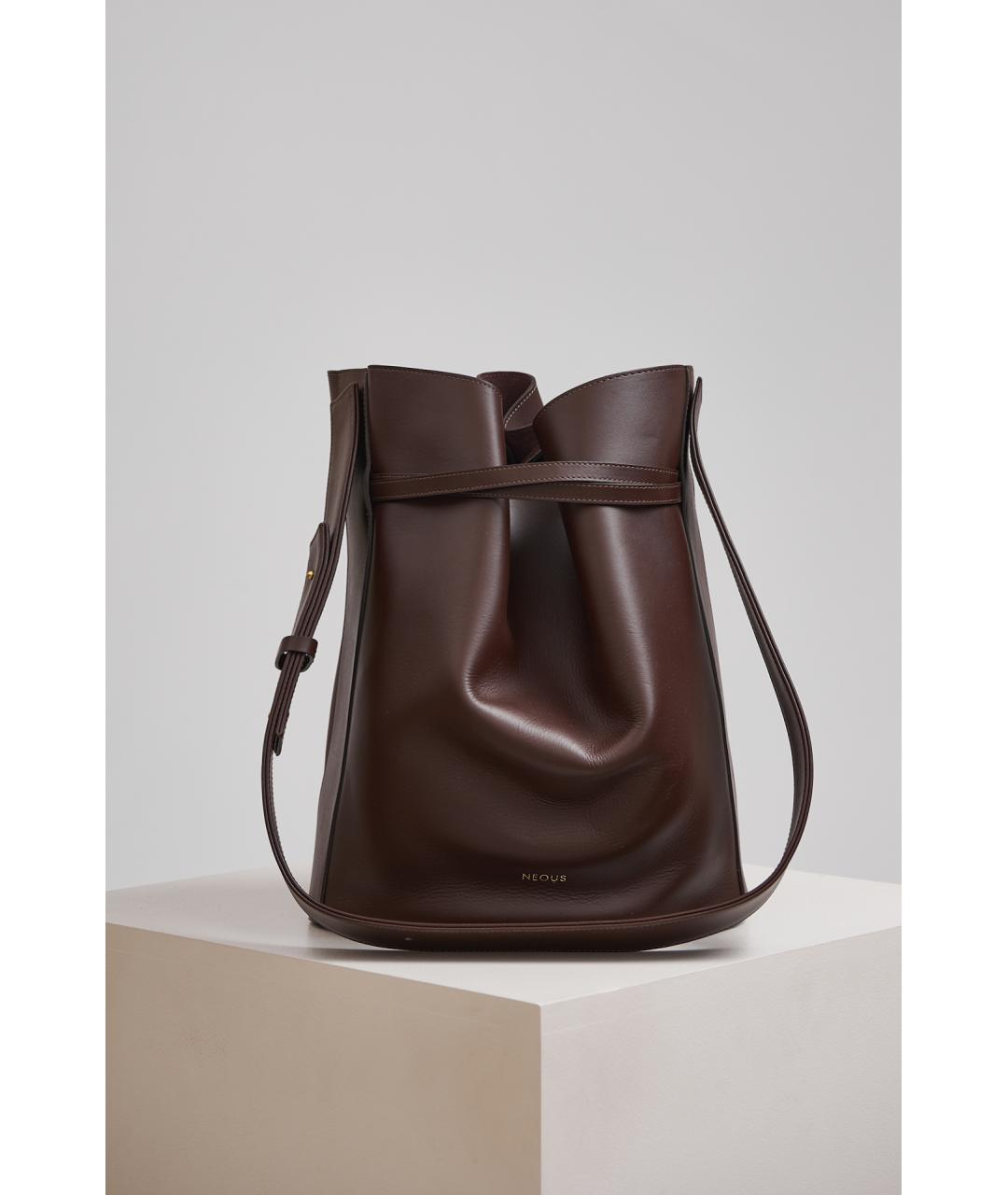 NEOUS Коричневая кожаная сумка через плечо, фото 2