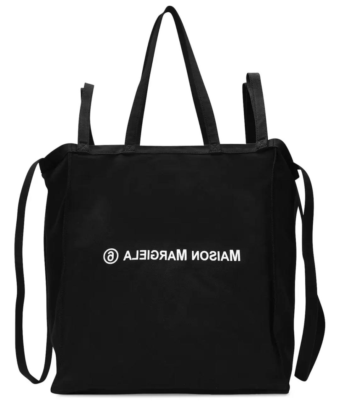 MM6 MAISON MARGIELA Черная тканевая сумка тоут, фото 1