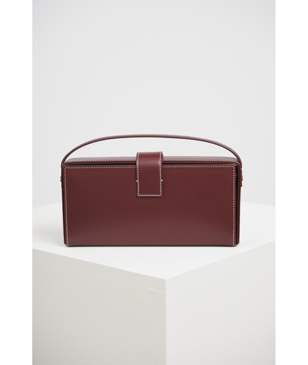 MAGDA BUTRYM Бордовая кожаная сумка с короткими ручками, фото 4