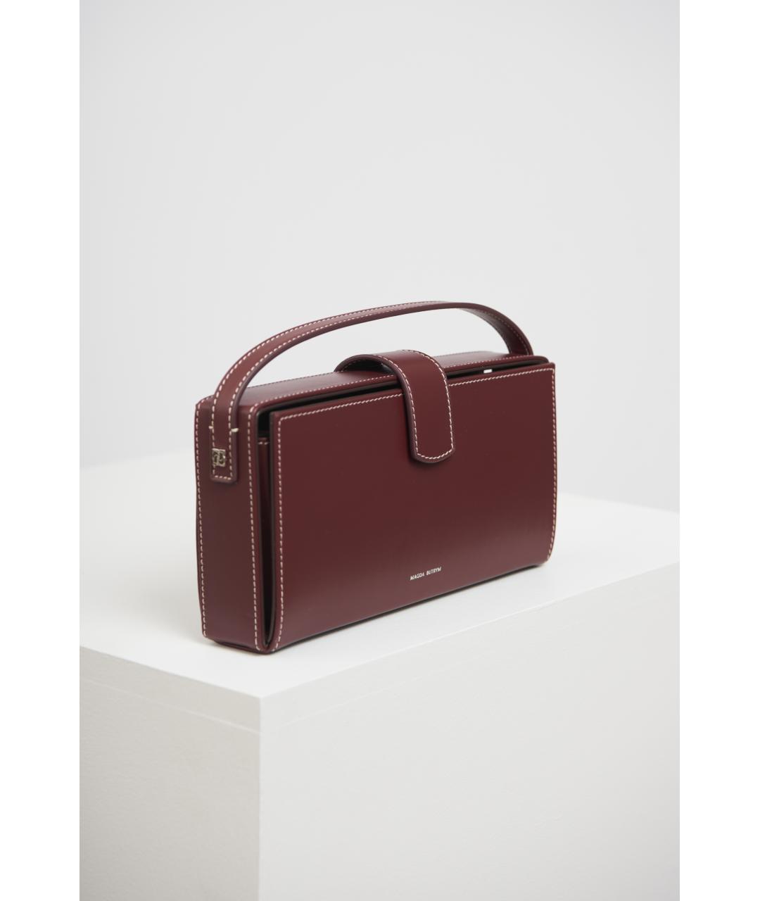 MAGDA BUTRYM Бордовая кожаная сумка с короткими ручками, фото 2