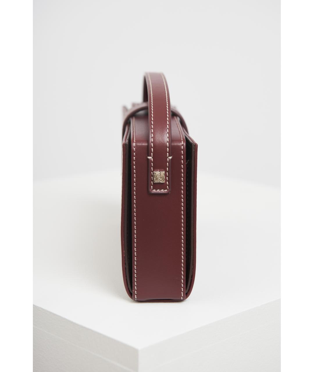MAGDA BUTRYM Бордовая кожаная сумка с короткими ручками, фото 3