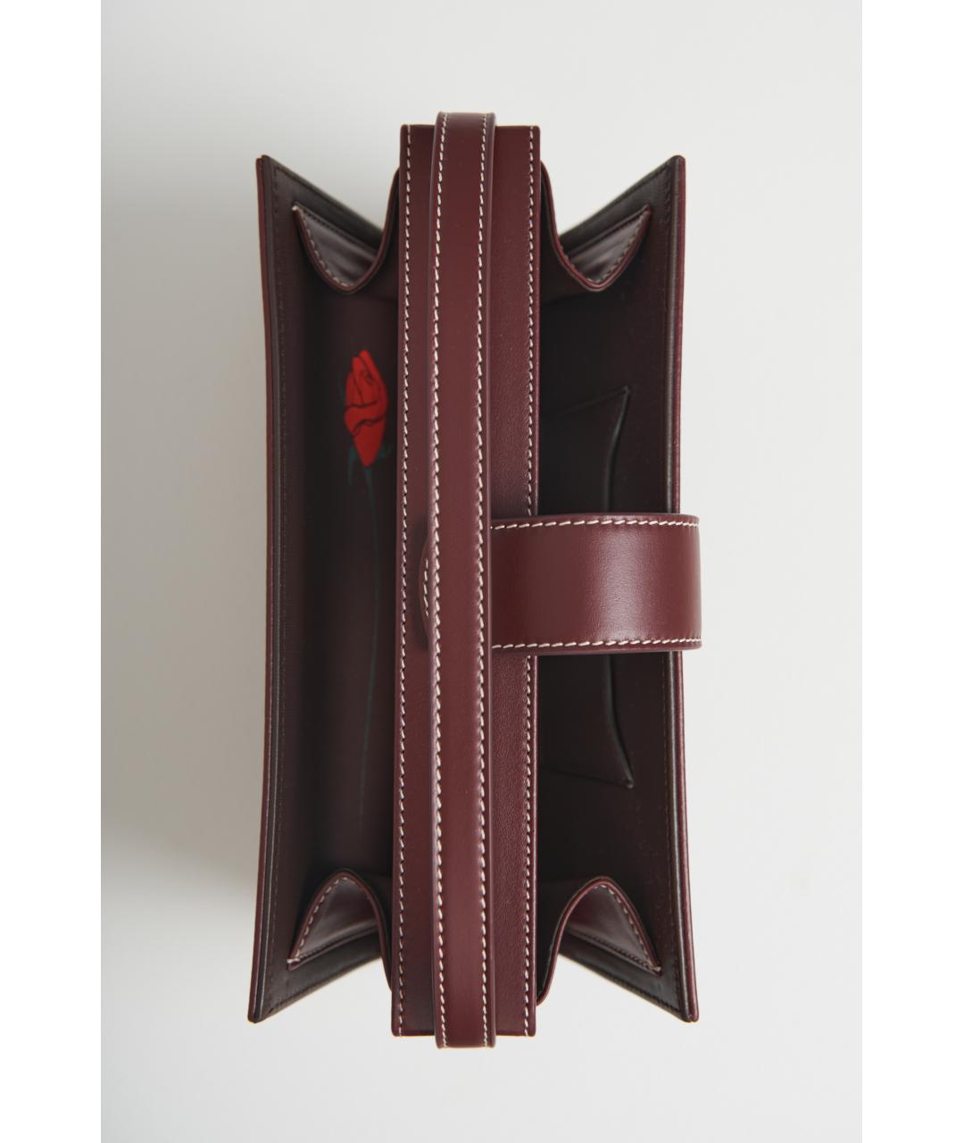 MAGDA BUTRYM Бордовая кожаная сумка с короткими ручками, фото 5