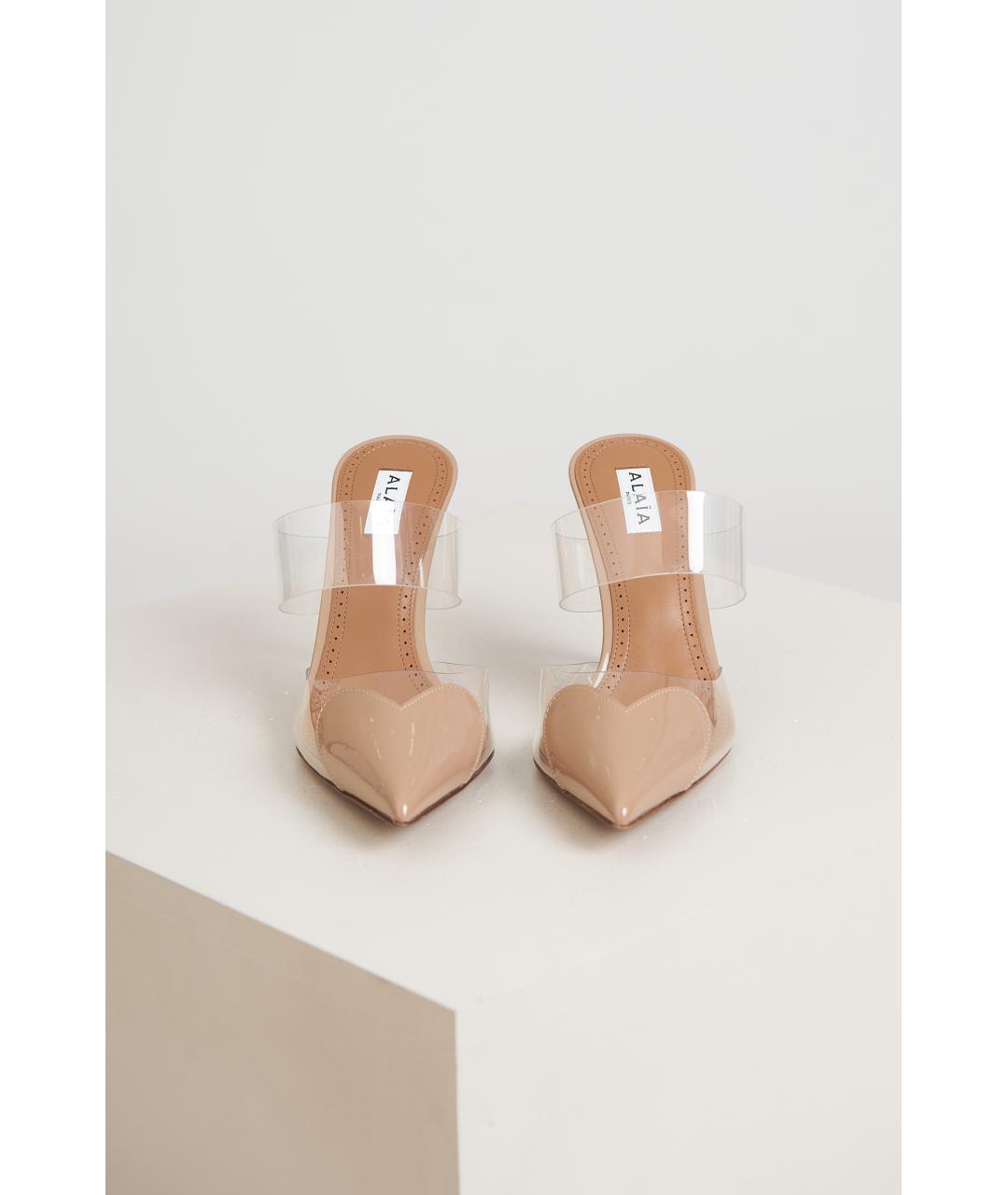 ALAIA Бежевые кожаные туфли, фото 3