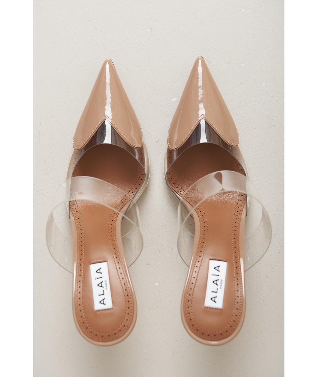 ALAIA Бежевые кожаные туфли, фото 5